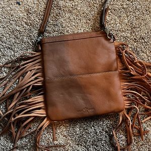 Leather cowhide cross body
